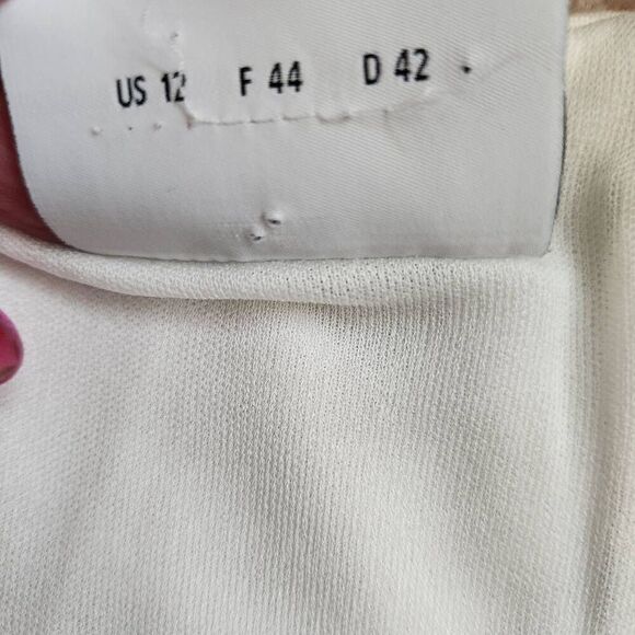 Akris Punto Shift Dress 12 Knit Geometric Abstract Polka Dot Sleeveless Ivory Ca - Picture 5 of 7